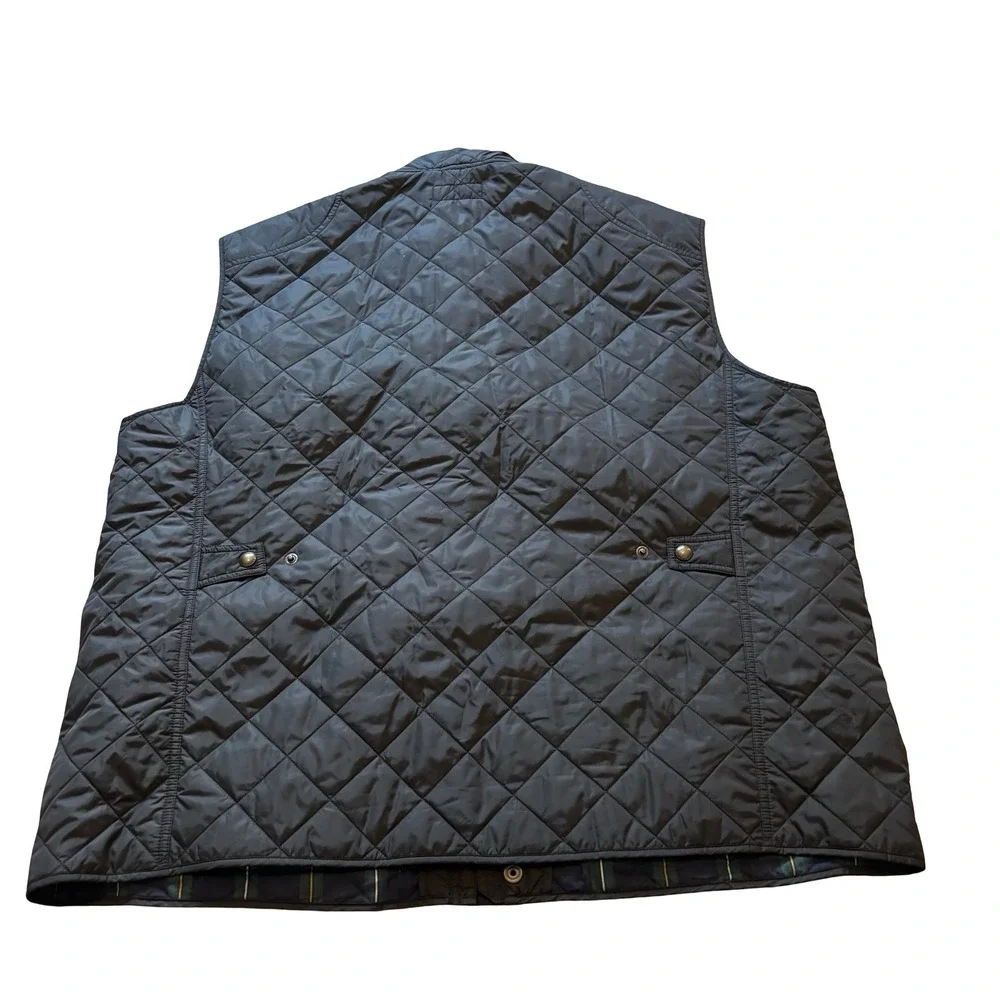 Polo Ralph‎ Lauren Mens Black Quilted Vest Plaid Lined Big & Tall 3XB